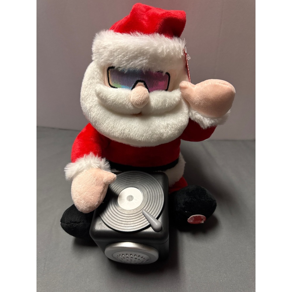 Play Right Animated DJ Santa Plush Christmas Musical Turntable Sunglasses NEW